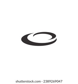 abstract black circle logo with blank background