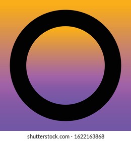 Abstract black circle on orange and purple color gradient  for background backdrop.