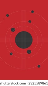 Abstrakter schwarzer Circle roter Hintergrund. Abstrakte Bildschirmhintergründe für rote futuristische Kunst