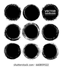 Abstract black circle strokes  isolated on a white background