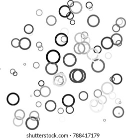 Abstract black circles pattern illustration isolated on white background