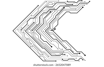 Abstract black circuit cyber direction on white design modern futuristic technology background vector