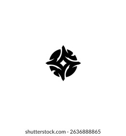 Abstract black circular design element logo.
