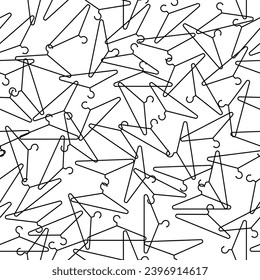 Abstract Black Cloth Hanger Vector Graphic Art Seamless Pattern vector illustration on white backgroun
