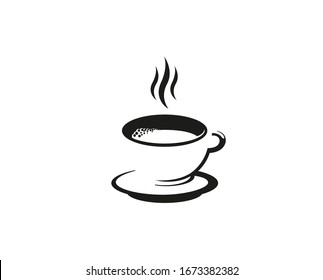 Abstract Black Coffee Mug Cup Logo Lines Vector Design Symbol Illustration