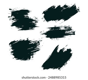 Abstract black color acrylic grunge texture brush strokes