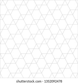 Abstract black color line triangle and hexagon on white background, vector illustration