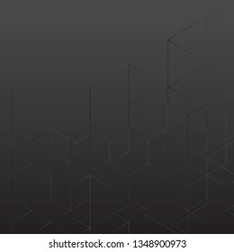 Abstract black color pattern of geometric shapes, Geometric square background, vector
