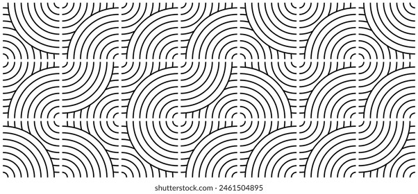 abstract black color stripe line. geometric circle texture background. water wave pattern. retro styled concept.