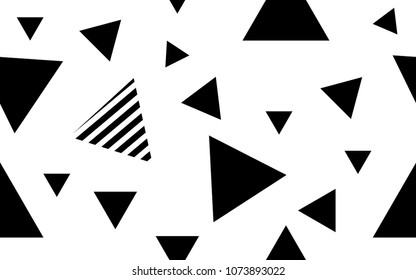 abstract black color triangle shape seamless pattern on white background.easy to edit color. for textile print web another design.