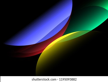 abstract black colorful circle oval