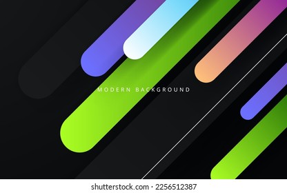 negro abstracto con fondo de decoración de formas coloridas y redondeadas. vector eps10