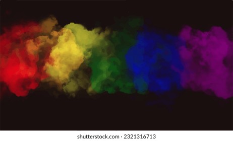 Abstract black and colorful watercolor background.Hand painted watercolor. vector