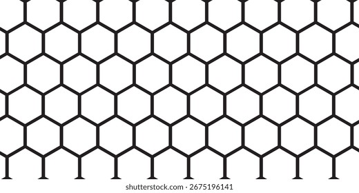 Modelo geométrico abstracto del panal del hexágono del color negro, Ilustración vectorial. con el fondo blanco

