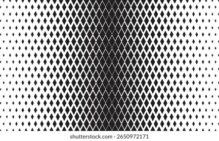  Abstractas patrón de onda de semitono de diamante de geometría de color negro con fondo blanco.