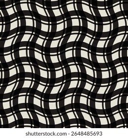 Modelo inconsútil del lugar de la persecución de la onda del color negro abstracto con el fondo del beige.