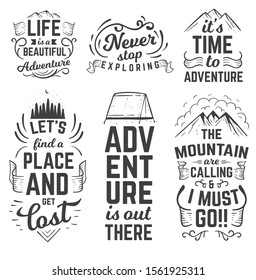 Abstract black colour it's time to adventure logo design template