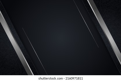 Resumen de combinación negra con fondo de capa de solapamiento textual de línea plateada
