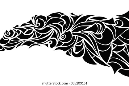 Abstract black composition of the various elements