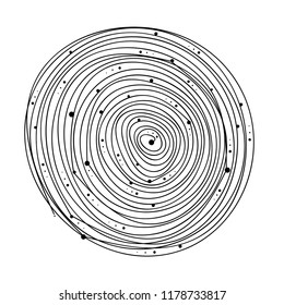 Abstract black concentric circles.