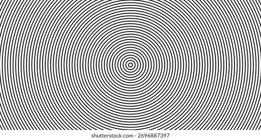 Abstractas Elementos concéntricos negros, hipnóticos punteados y circulares aislados sobre un fondo blanco. Patrón de polígono de anillo de semitono. Ilustración vectorial geométrica céntrica	
