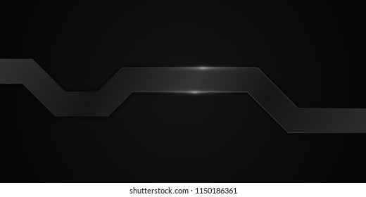 Abstract black concept tech banner design. Vector background