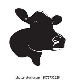Abstract Black Cow Head Stock Vector (Royalty Free) 1072732628 ...