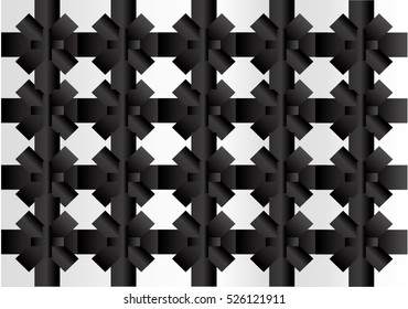 abstract black cross pattern on white background 