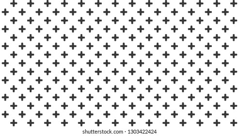 abstract black crosses minimal geometric pattern, background.