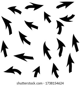 Abstract black cursor arrow. Stock vector illustration on white isolated background.