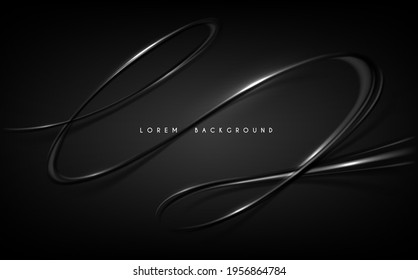 Abstract black curve line background