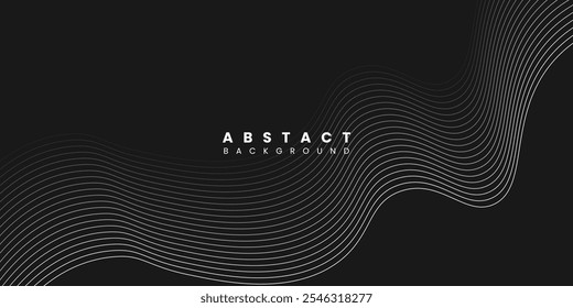 Abstract black curve wave line background design. Vector illustration
