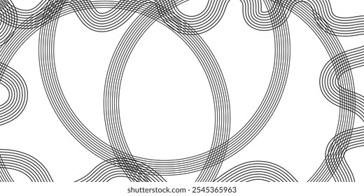 Abstract Black Curved Line Pattern on White Background for Minimalist Modern and Graphic Design Needs