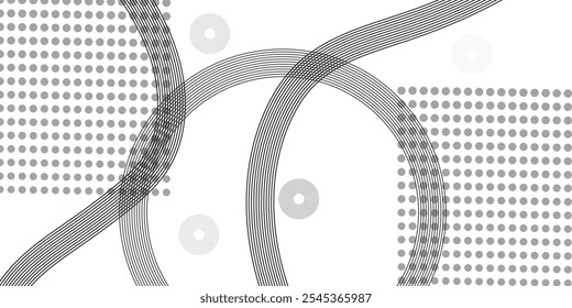 Abstract Black Curved Line Pattern on White Background for Minimalist Modern and Graphic Design Needs