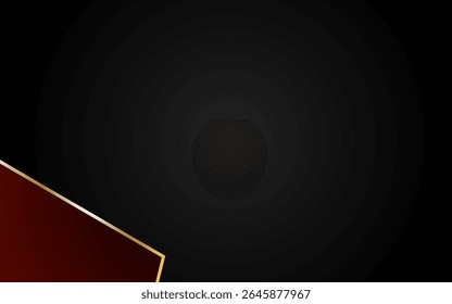 Abstrato preto dan fundo vermelho sobrepor a camada de dimensão no espaço preto. Modelo de design corporativo escuro moderno com elemento de linha de faixa geométrica.
