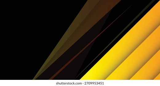 Abstract black and dark background with glowing yellow lights, geometric shapes, and subtle gradients. Suitable for advertising, technology, modern design, presentations, and futuristic digital.
