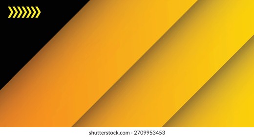 Abstrakter schwarzer und dunkler Hintergrund mit leuchtend gelbem Licht, geometrischen Formen und subtilen Farbverläufen. Vektorgrafik.