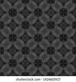 Abstract black decorative islamic multicolor mosaic texture. Ornamental seamless pattern