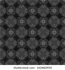 Abstract black decorative islamic multicolor mosaic texture. Ornamental seamless pattern