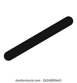 Abstract black diagonal line on white background, suitable for icons or graphic design