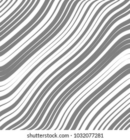 Abstract Black Diagonal Striped Background . Vector curved parallel slanting, oblique, distorted lines texture