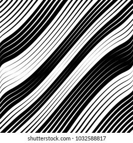Abstract Black Diagonal Striped Background . Vector parallel slanting, oblique , distorted lines texture