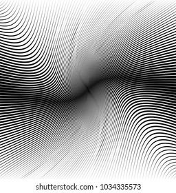 Abstract Black Diagonal Striped Background . Vector curved slanting, oblique lines texture