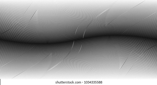 Abstract Black Diagonal Striped Background . Vector curved slanting, oblique lines texture