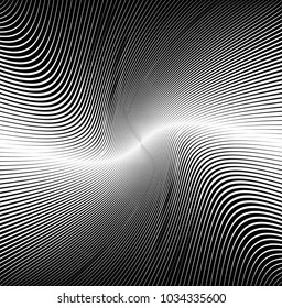 Abstract Black Diagonal Striped Background . Vector curved slanting, oblique lines texture