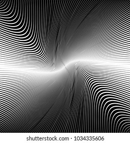 Abstract Black Diagonal Striped Background . Vector curved slanting, oblique lines texture
