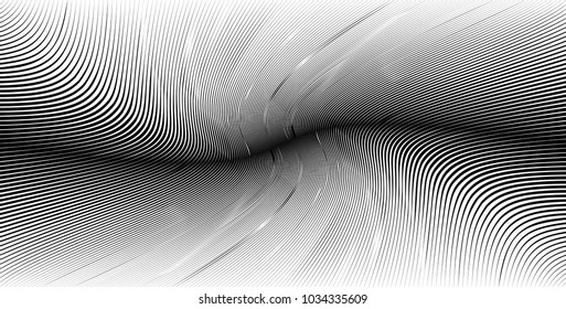 Abstract Black Diagonal Striped Background . Vector curved slanting, oblique lines texture