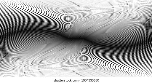Abstract Black Diagonal Striped Background . Vector curved slanting, oblique lines texture