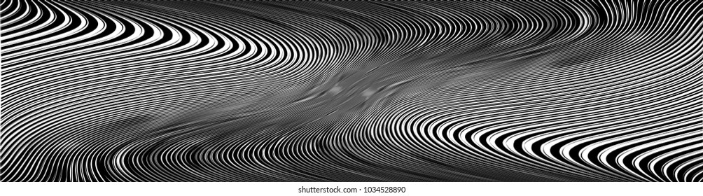 Abstract Black Diagonal Striped Background . Vector curved slanting, oblique lines texture