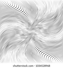 Abstract Black Diagonal Striped Background . Vector curved slanting, oblique lines texture